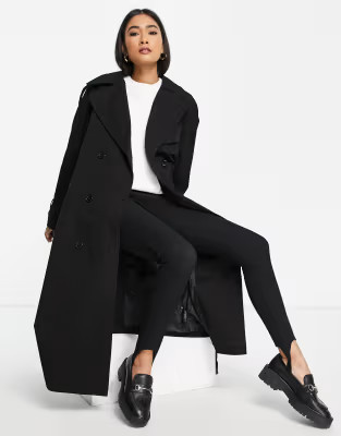 Topshop classic oversized trench coat in black | ASOS (Global)