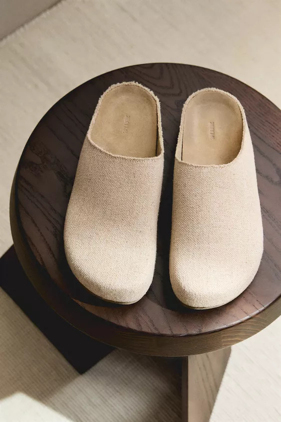 MINIMALIST LINEN CLOGS | Zara US