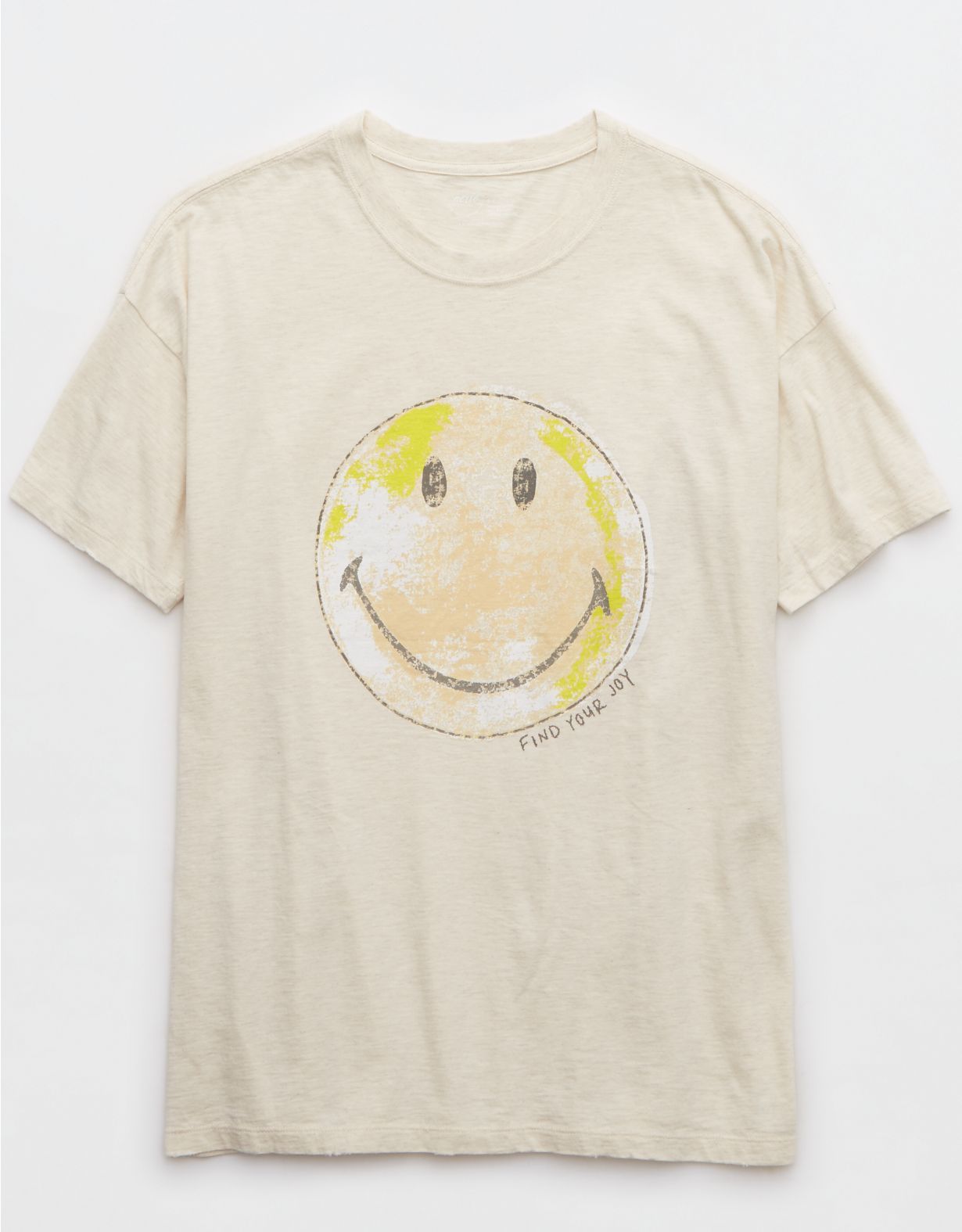 Aerie Oversized Smiley® Graphic Boyfriend T-Shirt | Aerie
