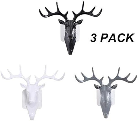 Weyoo 3 Pack Elephant Head/Deer Head Single Wall Hook/Hanger Animal Shaped Coat Hat Hook Heavy Du... | Amazon (US)
