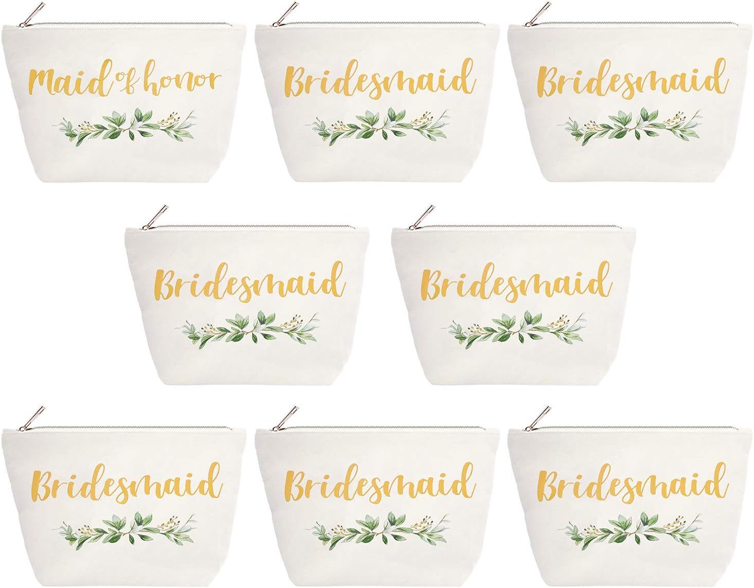 ElegantPark Bridesmaid Gifts Set of 8 Maid of Honor Gift Bridesmaid Makeup Bag Wedding Party Cosm... | Amazon (CA)