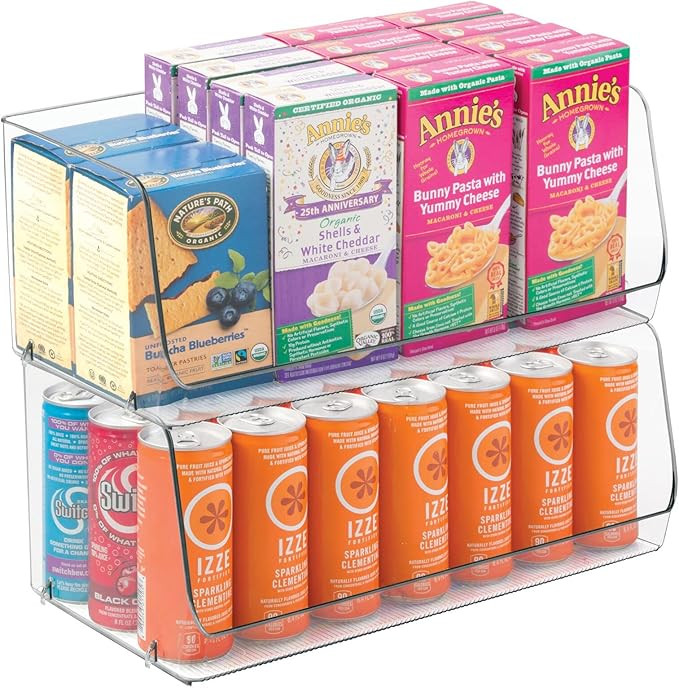 mDesign Large Stackable Plastic Food Storage Organizer Bin with Open Front - Perfect for Refriger... | Amazon (US)