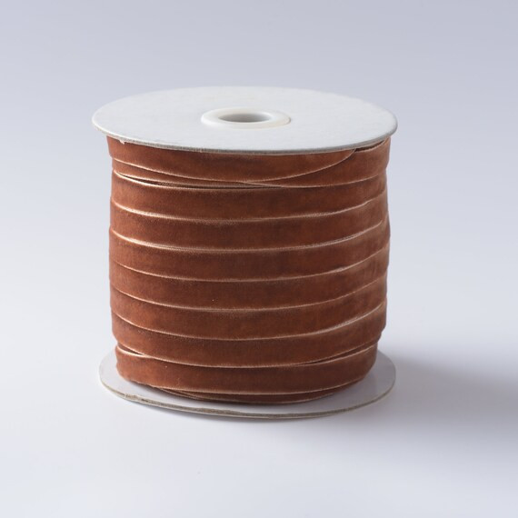 Terracotta Copper Velvet Ribbon, Whole spool 1/4" and 3/8". Colour R3 199 from our colour chart | Etsy (US)
