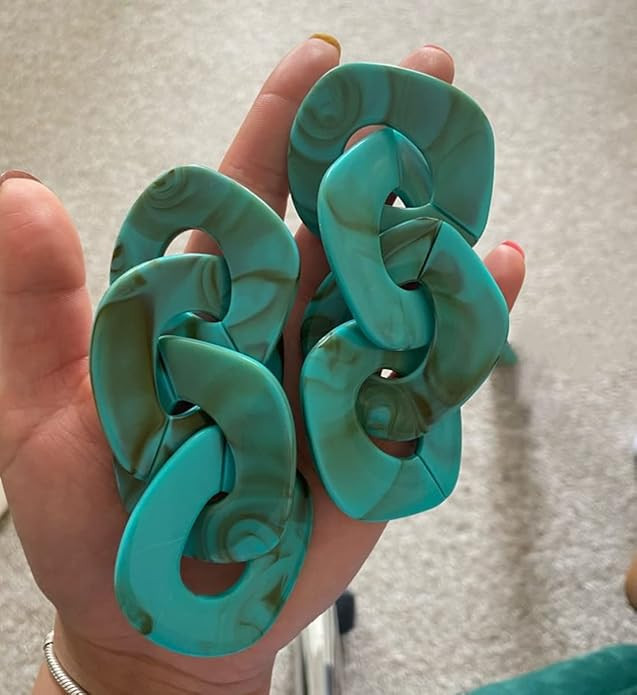 Acrylic Drop Dangle Earrings Chunky Long Link Chain Dangle Earrings Punk Drop Statement Acrylic E... | Amazon (US)