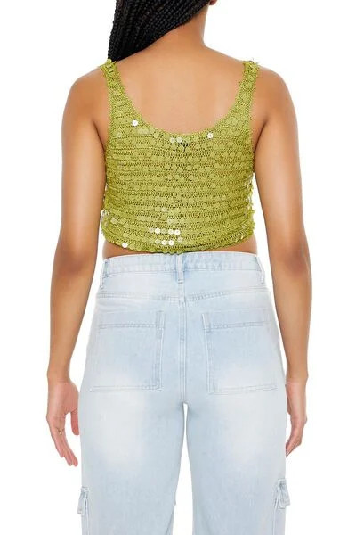 Sweater-Knit Sequin Crop Top | Forever 21