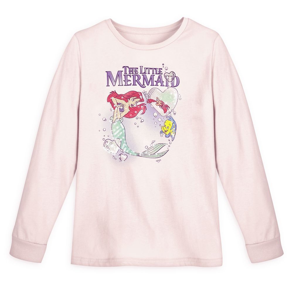 The Little Mermaid Long Sleeve Sequined T-Shirt for Girls | Disney Store