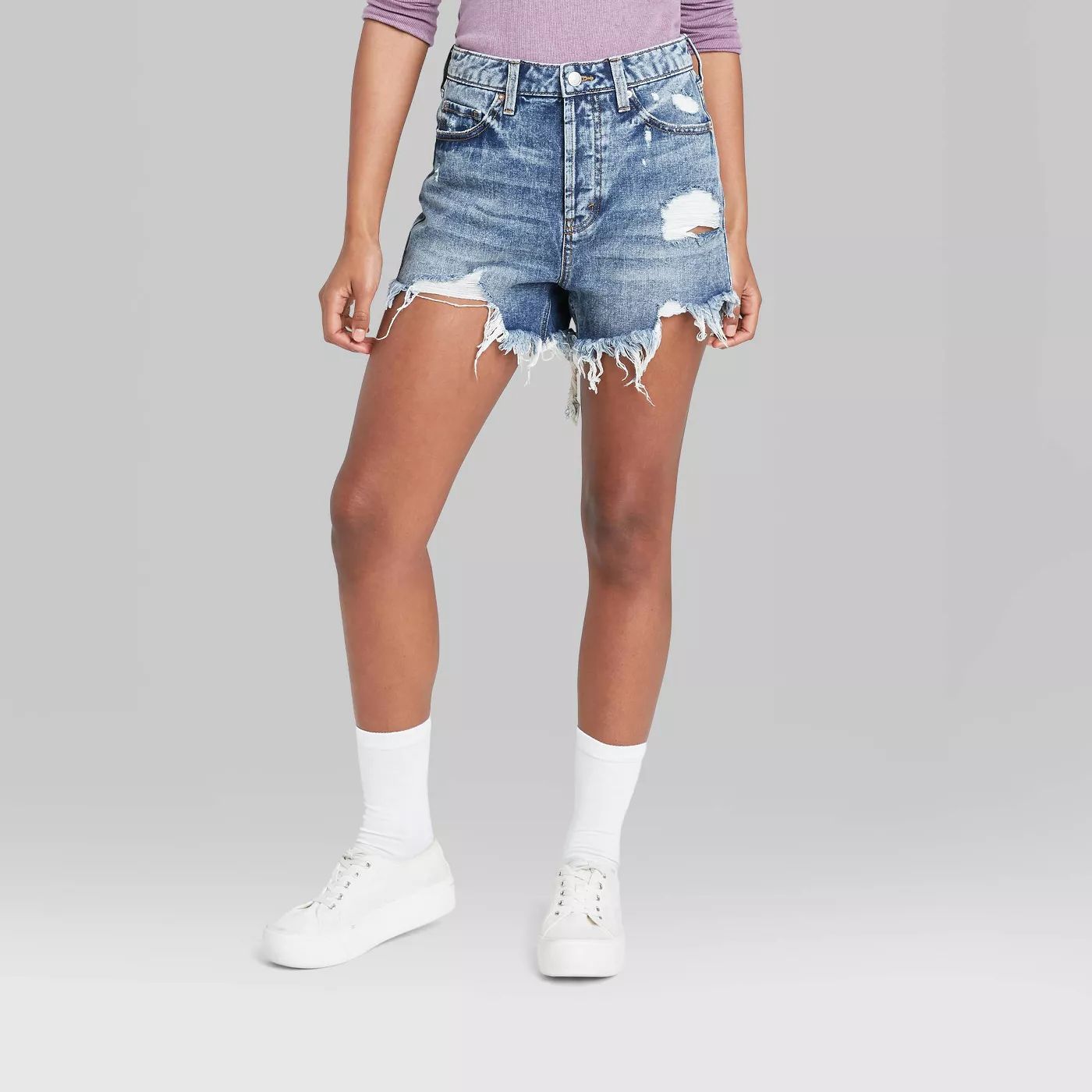 Women's High-Rise Frayed Hem Jean Shorts - Wild Fable™ | Target