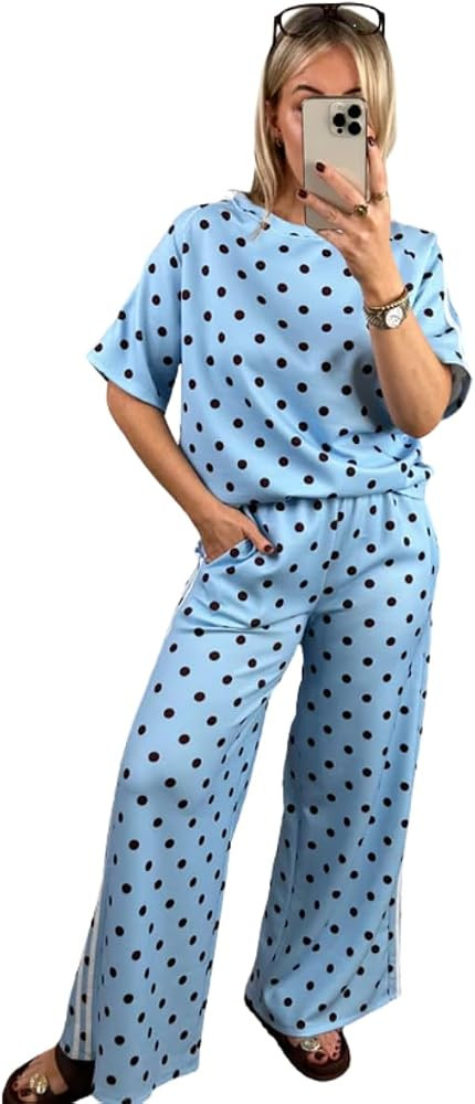 Polka Dot Women’s Track Co-Ord Set – Matching Two Piece Outfit, Casual Lounge Tracksuit 8-16 ... | Amazon (UK)