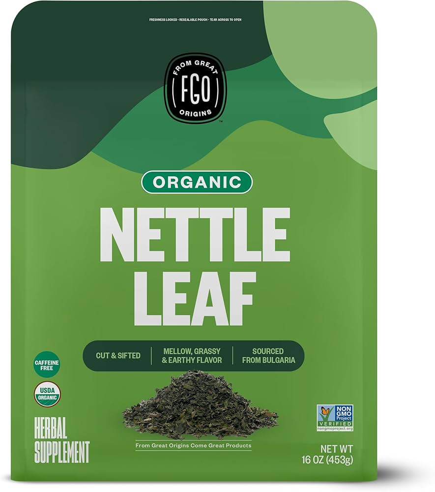 FGO Organic Nettle Leaf Loose Tea, Cut and Sifted, Caffeine Free, 16oz Bulk Resealable Bag, Packa... | Amazon (US)