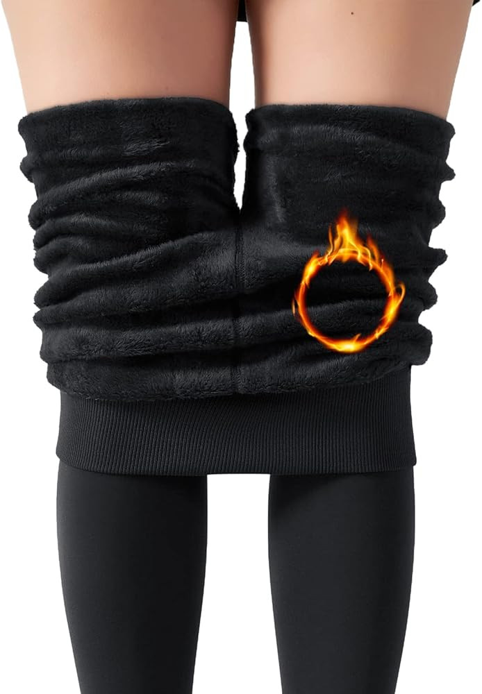 Iserkafe Fleece Lined Leggings Women Winter Warm Thick Tights Thermal Velvet Pants Tummy Control ... | Amazon (US)
