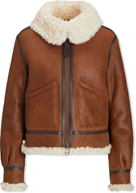 Leather Trim Shearling Aviator Jacket | Bloomingdale's (US)