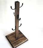 Rustic Mug Stand/Coffee mug tree 6 Hook Farmhouse Coffee Bar | Amazon (US)
