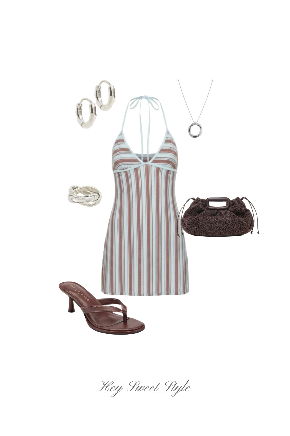 Summer Going Out Outfit: Striped Halter Dress ★ 

 