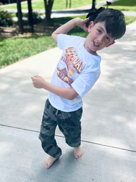 it’s hard to get a good pic of this kid but check out the $4.98 t shirt that is great quality!! and the camo pants which are a thin cotton for summer ♥️ check out the swim suit for $8.98 that we found too,  love it!! 

i love camo on kids too! #walmart 
not sponsored and not an AD 



#LTKKids #LTKSwim #LTKFindsUnder50