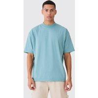 Mens Oversized Heavyweight Washed T-Shirt - Green - M | boohoo (US & Canada)