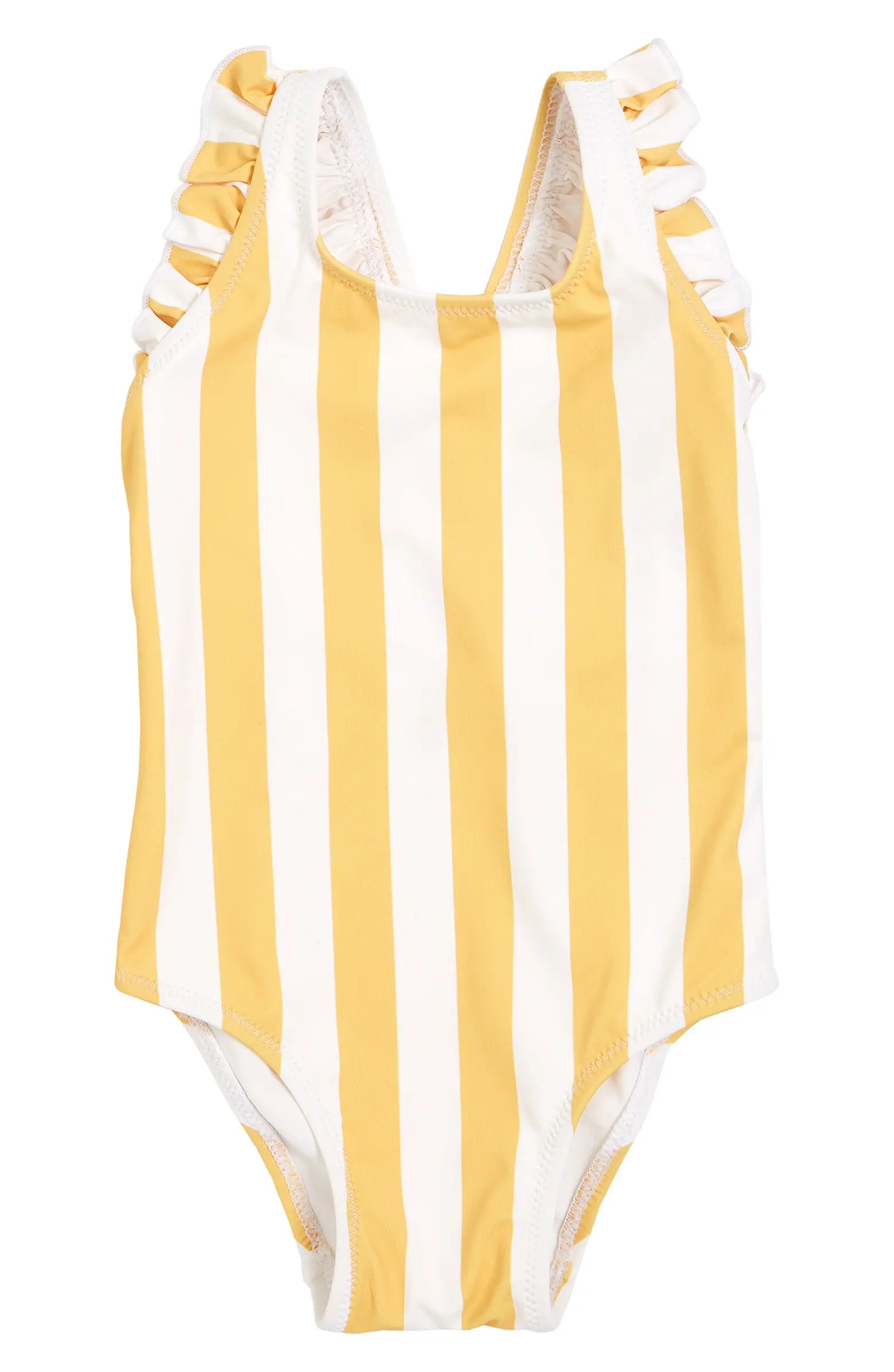 MILES THE LABEL Stripe Ruffle One-Piece Swimsuit | Nordstrom | Nordstrom