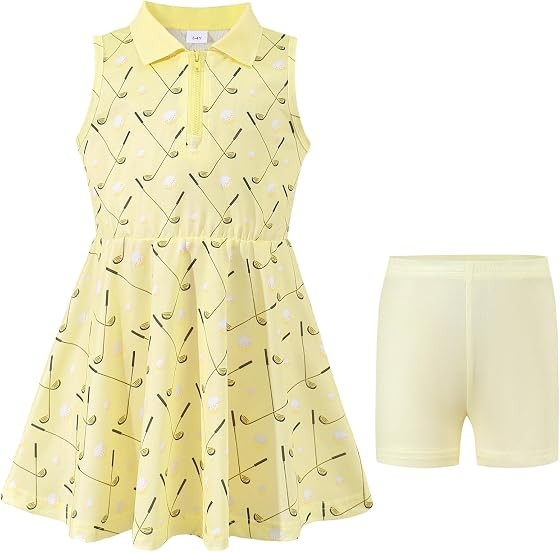 Toddler Girl Dress Summer Girls Dresses Polo Zipper Front Sleeveless Active Tennis Golf Dress wit... | Amazon (US)