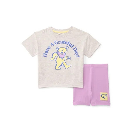 Grateful Dead Toddler Girls Graphic Tee and Bike Shorts Set, 2-Piece, Sizes 12M-5T | Walmart (US)