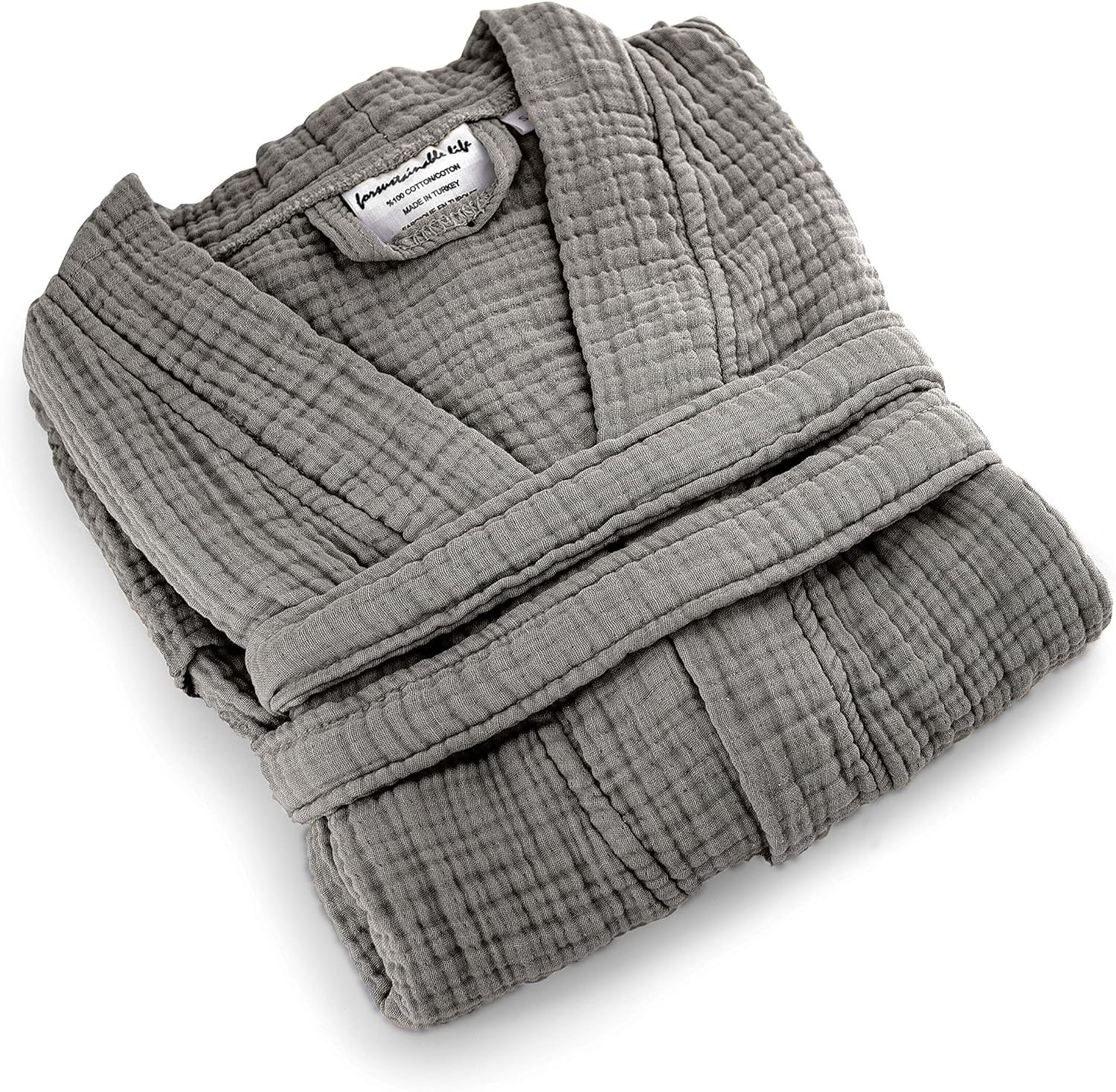 Muslin Unisex Bathrobe,Turkish 100% Cotton,Soft, Absorbent, Natural Garment Wash | Amazon (US)