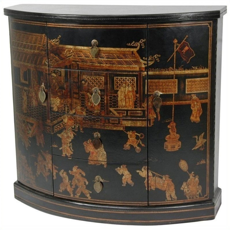 Oriental Furniture Village Market Accent Chest in Black | Cymax Stores