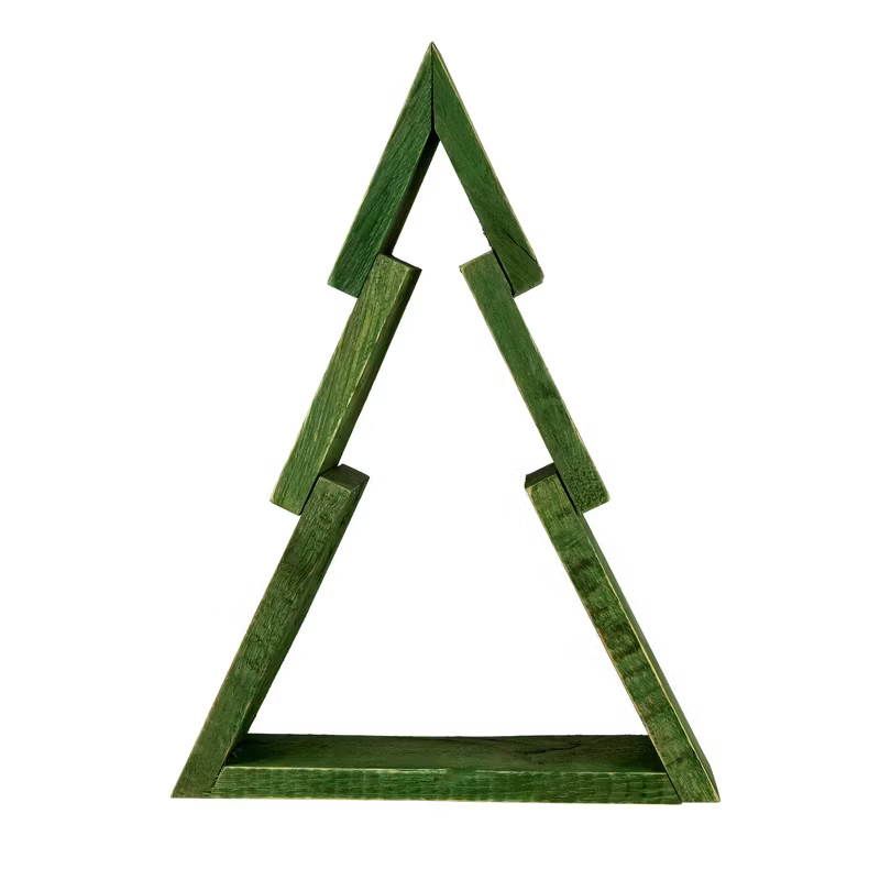 Northlight 9.5" Green Geometric Wooden Christmas Tree Tabletop Display | Target