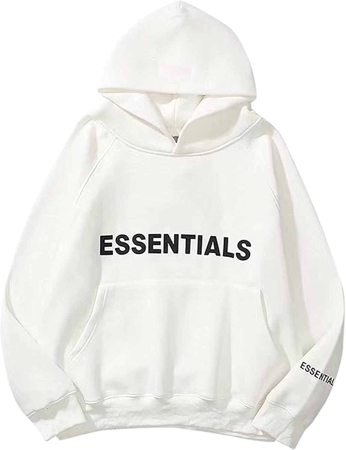 Men's Fear of God Essential Hoodie Fashion Long Sleeve Sweatshirts Loose Hip-hop Hooded Couples P... | Amazon (US)