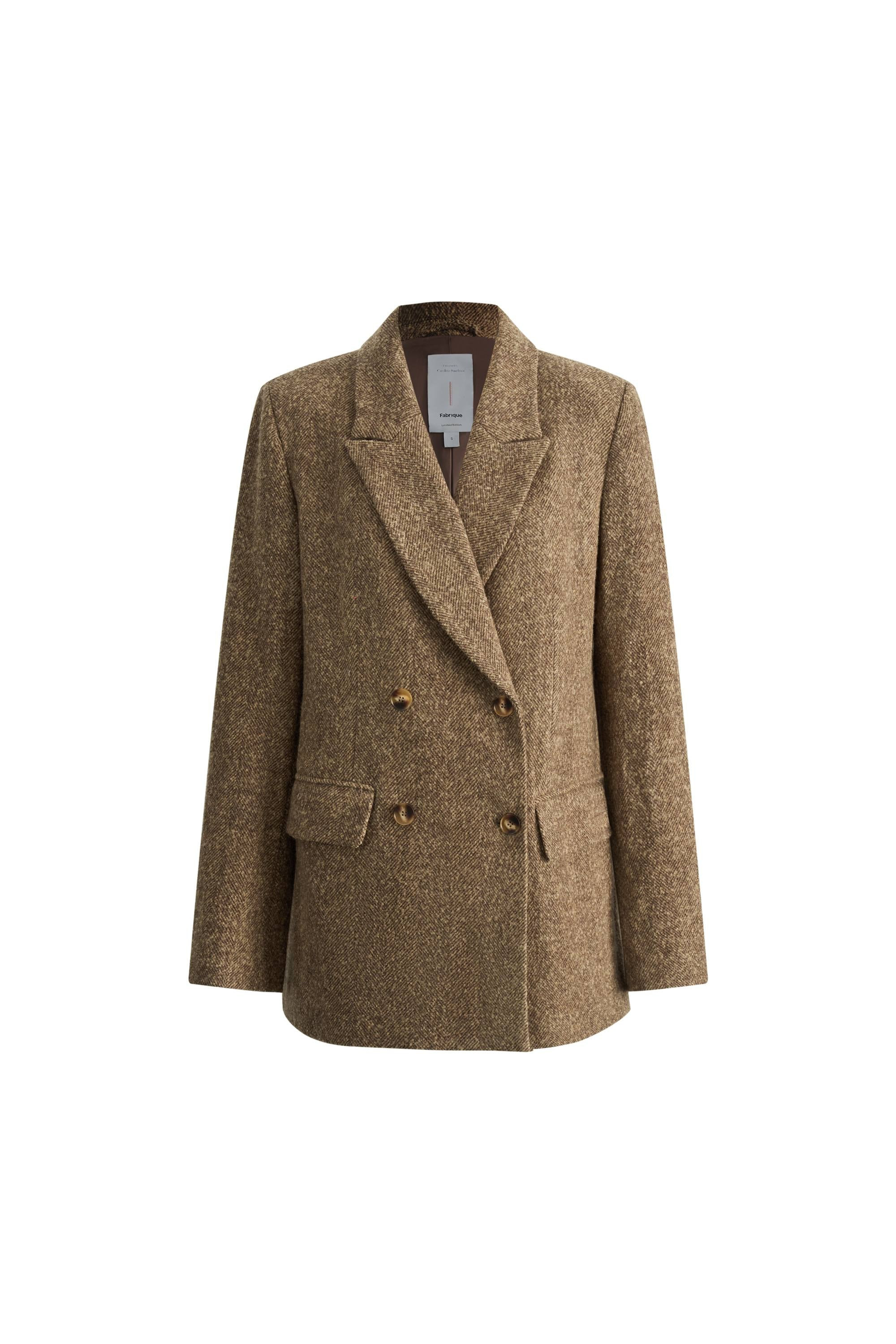 Rottana One-Hand Long Wool Blazer in Merino Wool | Fabrique