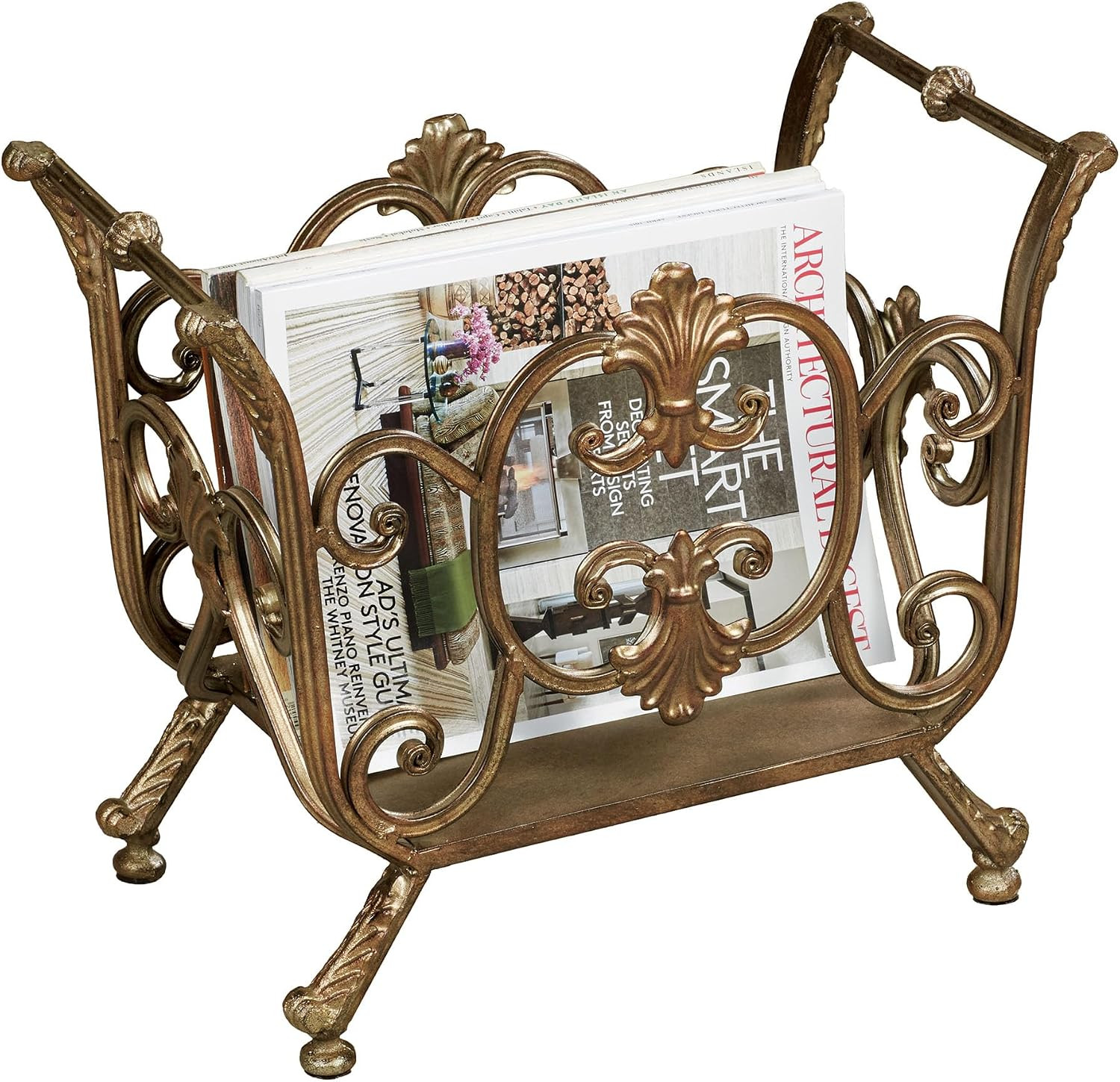 Touch of Class Stratton Magazine Rack - Metal - Bronze, Gold, Copper, Black - Elegant Storage Display for Bedroom, Living Room, Dining Room, Office - Periodical Organizer | Amazon (US)