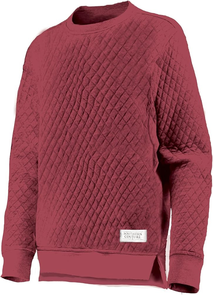 Southern Couture Crew Neck Comfortable Cotton Blend Crew Neck Fashion Pullover Quilted Sweatshirt | Amazon (US)