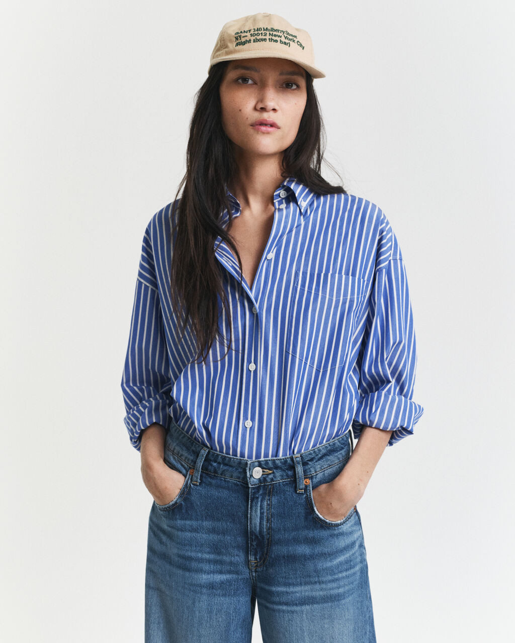 Oversized Striped Poplin Shirt | Gant