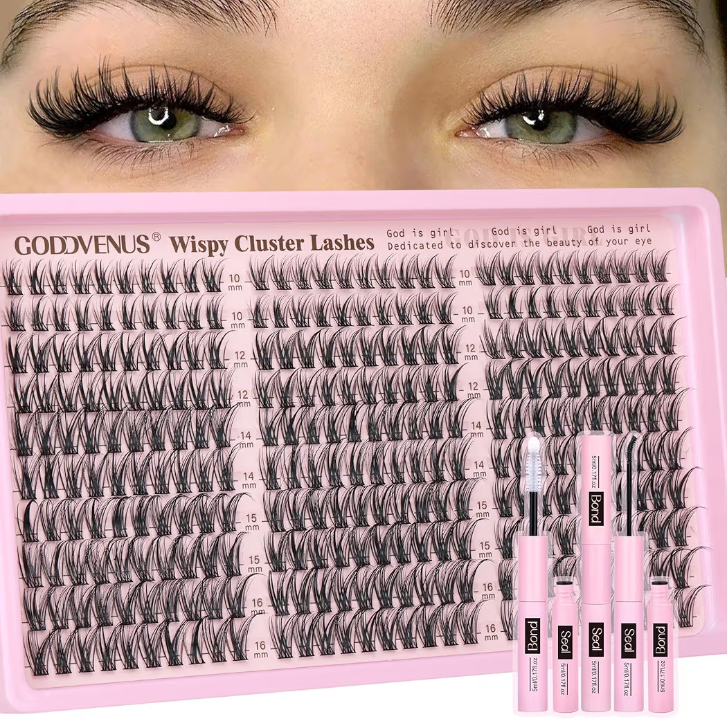 Lash Clusters Kit Wispy Eyelash Clusters Lashes Natural DIY Lash Extension Kit 10-16mm Cluster Ey... | Amazon (US)