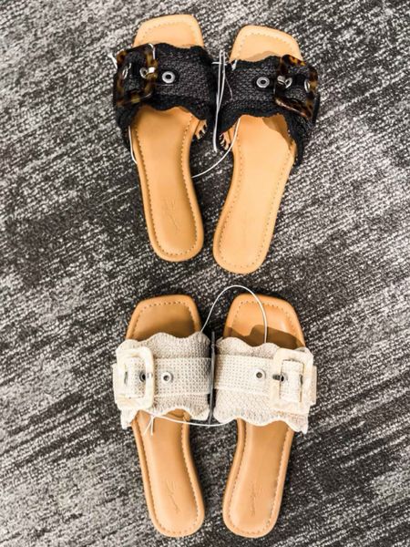 All shoes are currently BOGO 50% off, including these summer slides with the adorable buckle detail. Thanks to the memory foam sole, they are so comfy and are dressy enough for a party or casual enough for poolside. spring shoe beach wear Target find party wear slide sandal raffia slides black slides

#LTKshoecrush #LTKfindsunder50 #LTKsalealert