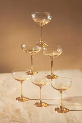 Buchanan Coupe Glasses, Set of 6 | Anthropologie (US)