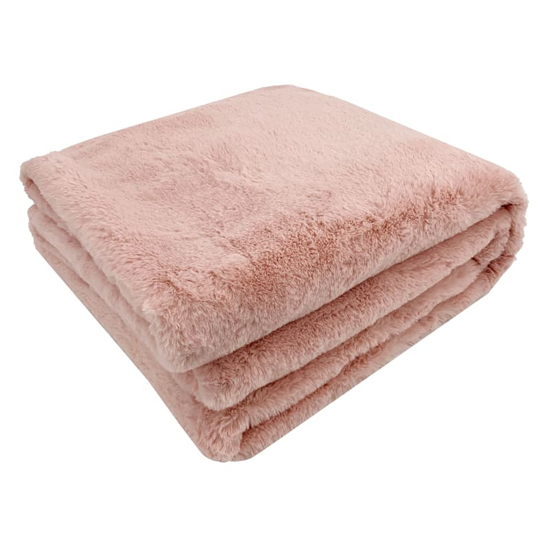 Pink Faux Fur Throw, 50x60 | At Home
