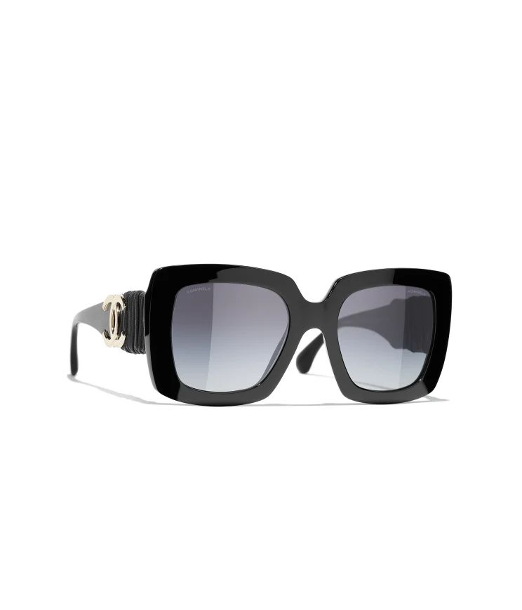 Sunglasses: Square Sunglasses, acetate & calfskin — Fashion | CHANEL | Chanel, Inc. (US)