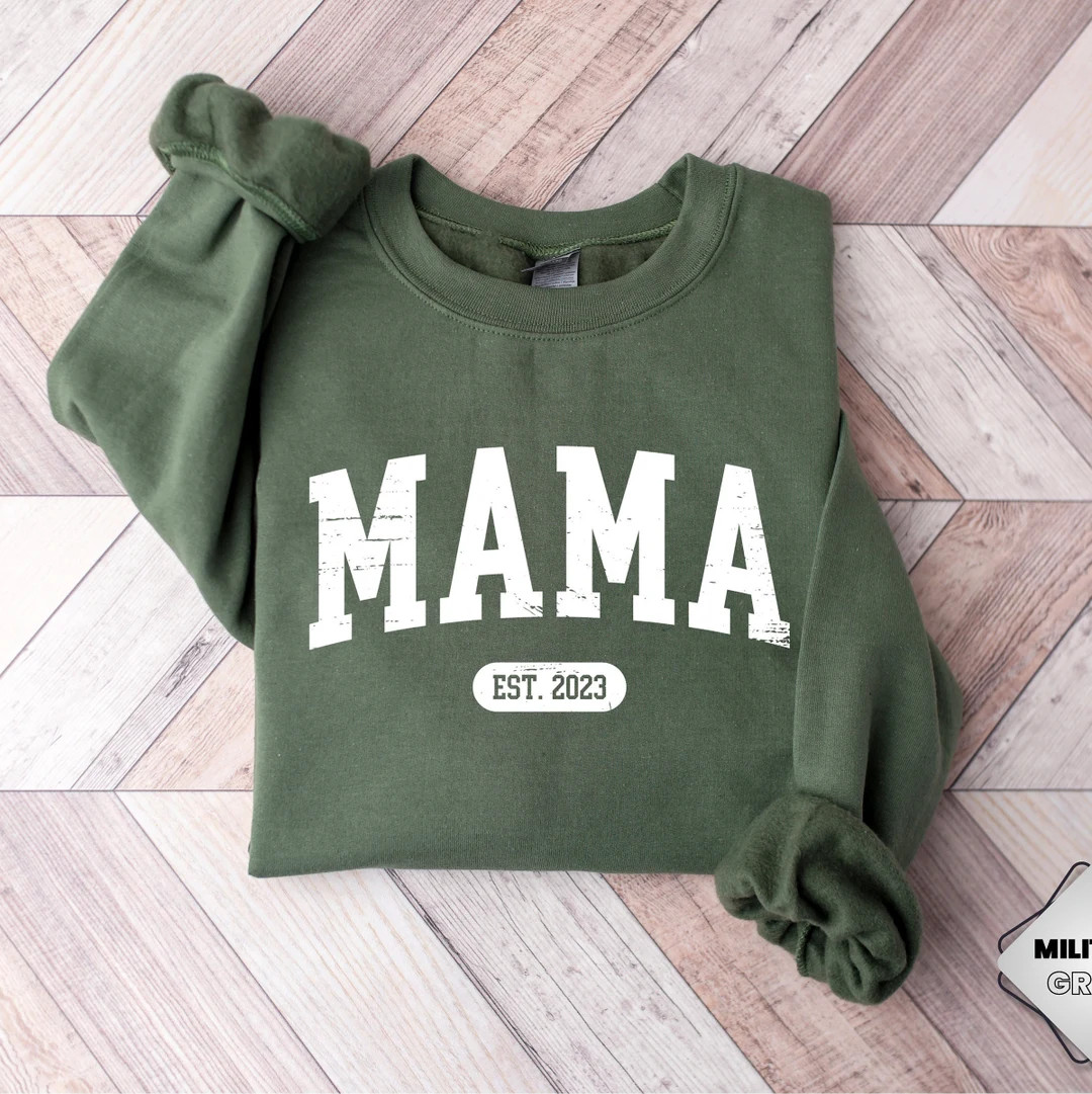 Retro Personalize Mama Gift Sweatshirt, Mother's Day Gift, Mommy Shirt, New Mom Gift, Gift for Mo... | Etsy (US)