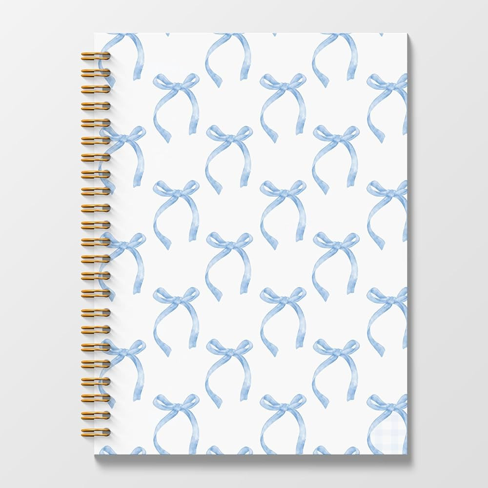 Blue Coquette Bow Spiral Journal Notebook 5.5x8.3, Preppy Spiral Journal Notebooks for School, Co... | Amazon (US)