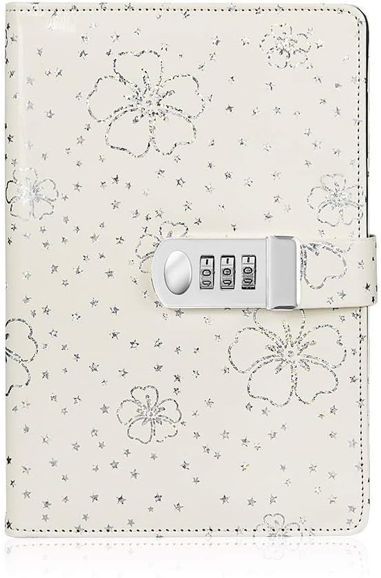 Floral Notebook with Password Lock, A5 Size PU Leather Creative Password Notebook with Combinatio... | Amazon (US)