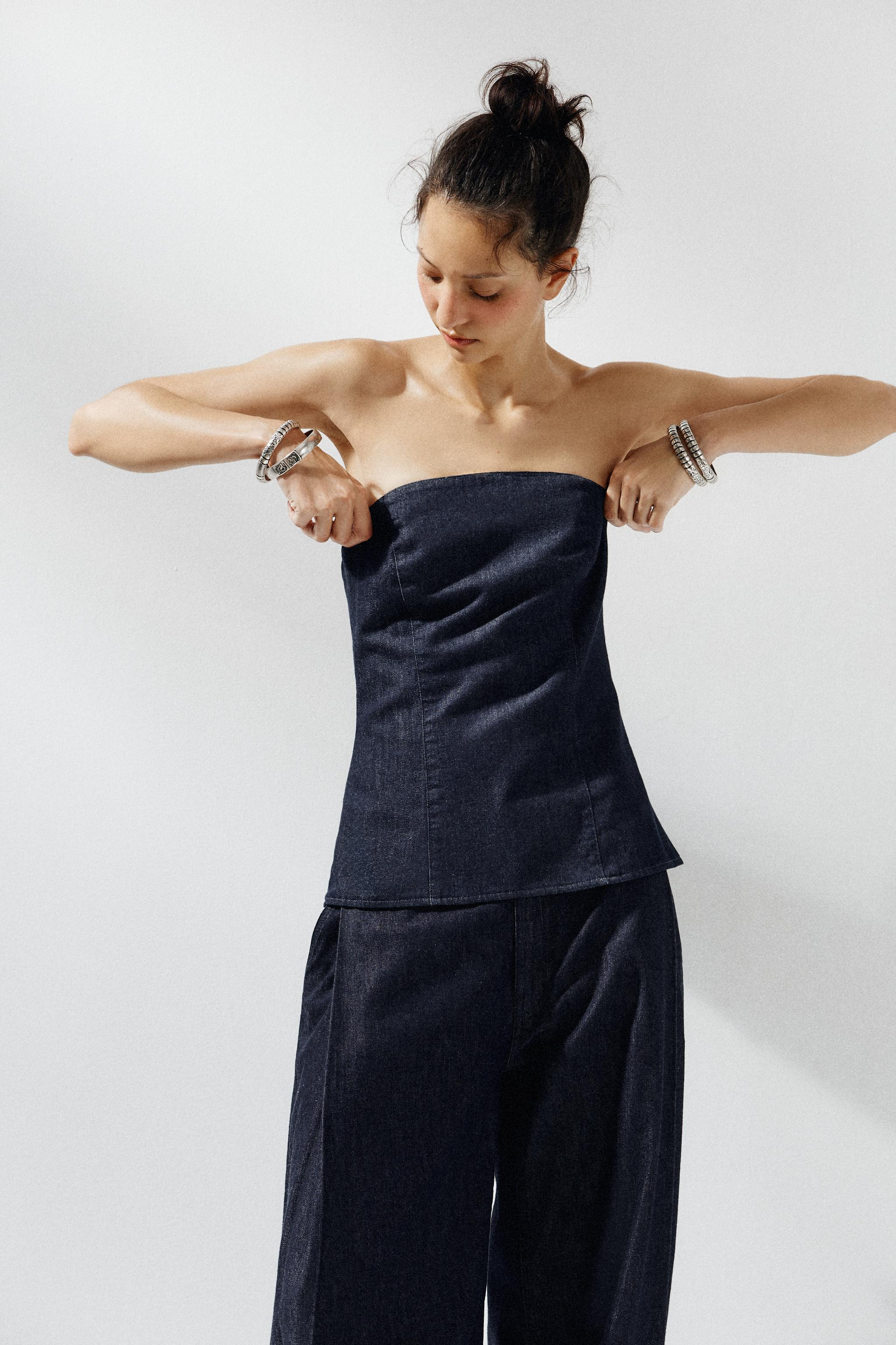 BANDEAU-TOP AUS DENIM TRF | Zara DE