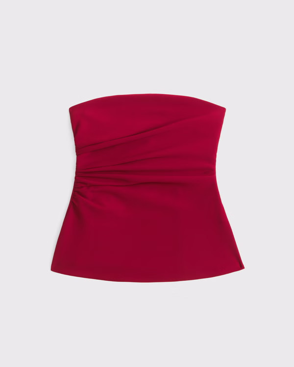 Women's Strapless Side Ruched Top | Women's Tops | Abercrombie.com | Abercrombie & Fitch (US)