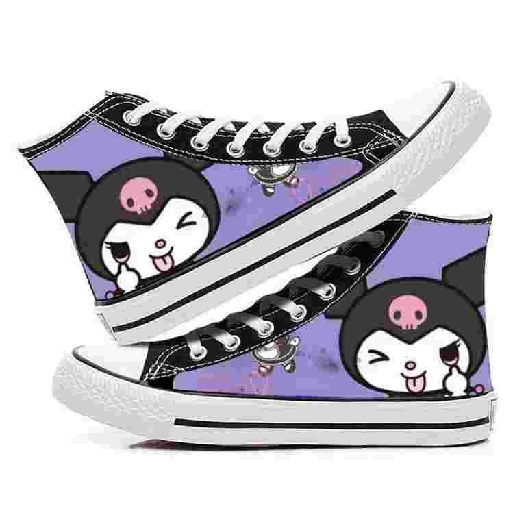 Cartoon Fashion Kuromi Canvas Shoes High Top Sneakers Womens Classic Canvas Shoes 3D Painted Desi... | Walmart (US)