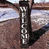 Farmhouse WELCOME Sign 11x56 Chalk Black Distressed Exterior Home Welcome Sign | Amazon (US)