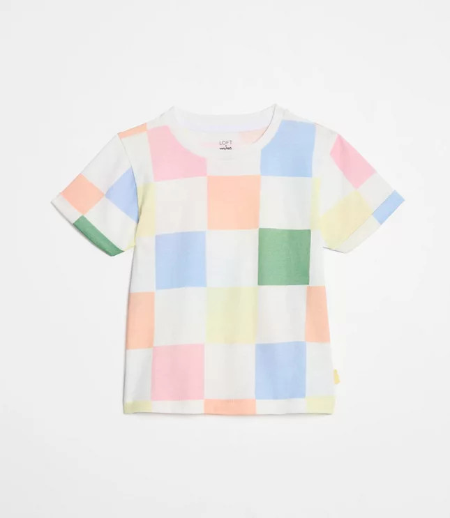 LOFT x Mon Coeur Recycled Cotton Checkered T-Shirt | LOFT