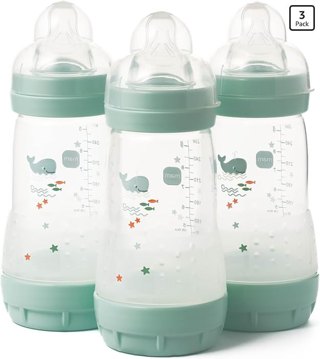 MAM Easy Start Anti-Colic Bottles, 3 x260ml, Self-Sterilising, Green | Amazon (UK)