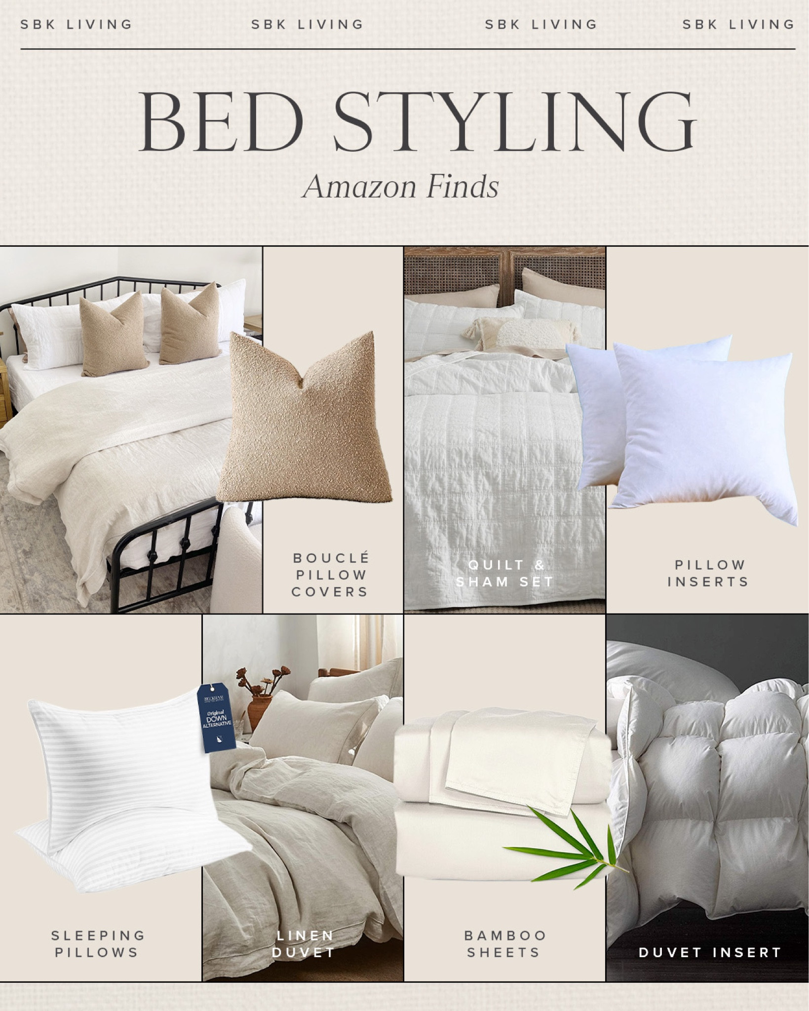 HOME \ bed styling! All neutral Amazon finds🤍

Decor
Bedroom
Bedding 

#LTKHome #LTKFindsUnder50