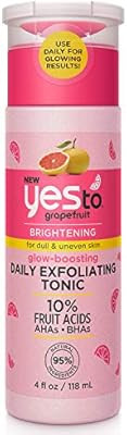 Yes To Grapefruit Glow-Boosting Daily Exfoliating Tonic for Dull & Uneven Skin, 4 Fluid Ounce | Amazon (US)