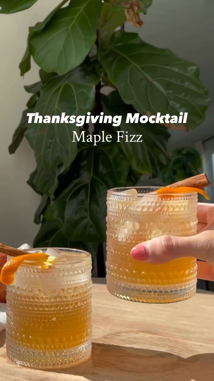 My Holiday Mocktail series is here!

We aren’t skipping Thanksgiving this year! So make sure you’re following along to not miss a recipe this holiday season. 

All the flavors come together to make a perfect maple drink. A little orange, maple, whiskey alternative, and cinnamon.

This drink is for those who are looking for more alcohol free alternative for their mocktails. In this one we use NA whiskey and NA champagne. 

Ingredients (Makes 2)
• 4 oz NA Whiskey Alternative
• ½ lemon - juiced
• 3 oz orange juice
• 1-2 dashes @allthebitter orange bitters (Code: MOCKTAILGIRLIE)
• 1 oz maple syrup
• Top with NA brut champagne 

Batch
• 2 cups NA Whiskey Alternative
• 4 oz lemon juice
• 3 cups orange juice
• 5-6 dashes All The Bitter orange bitters 
• 4 oz maple syrup
• 1 Bottle NA brut champagne

✨✨✨
#holiday #mocktails #mocktailrecipe #thanksgiving #thanksgivingrecipes #drink #drinkrecipe #orange #maple #alcoholfree #mocktailgirlie #holidayrecipe #holidays