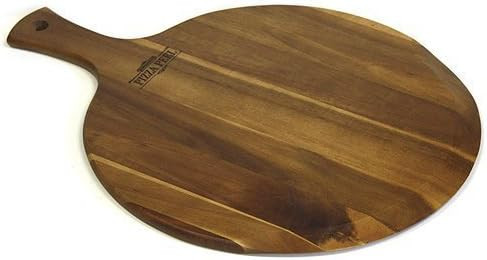 Mountain Woods Brown Large Acacia Wood Pizza Peel/Cutting Board/Serving Tray | Paddle Serving Boa... | Amazon (US)