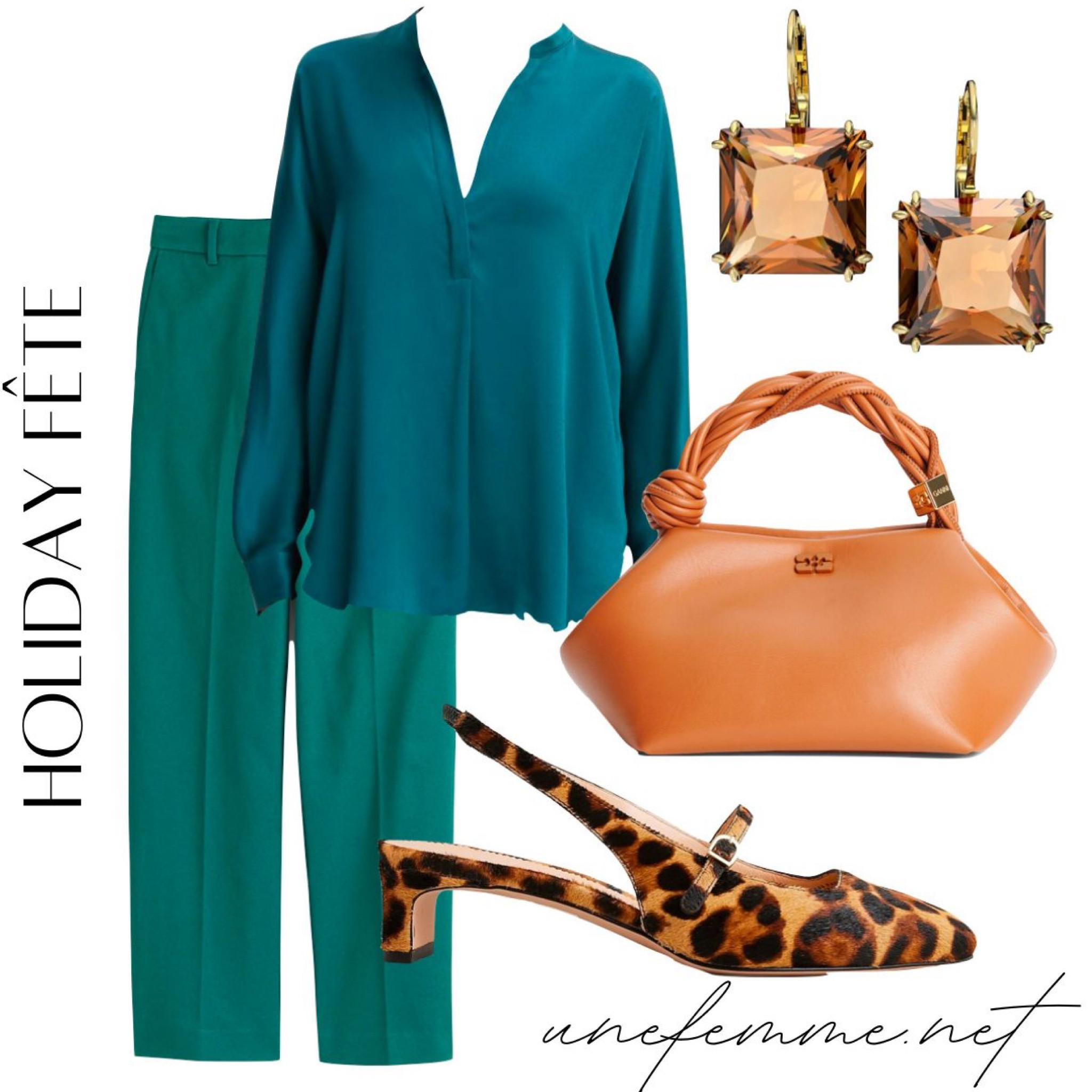 Casual holiday outfit idea in analogous colors with leopard print shoes

#LTKover40 #LTKSeasonal #LTKHoliday