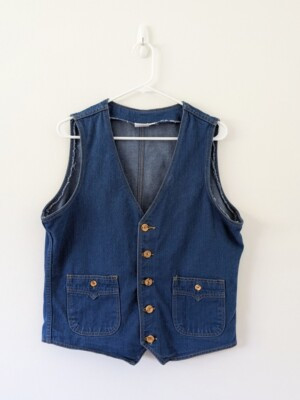 Vintage Western Denim Button Up Sleeveless Vest Womens Sz M/L  | eBay | eBay US